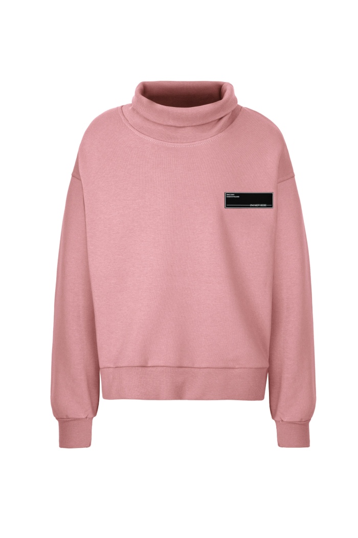 BLUZA Z ODWIJANYM GOLFEM I ELASTOMEREM