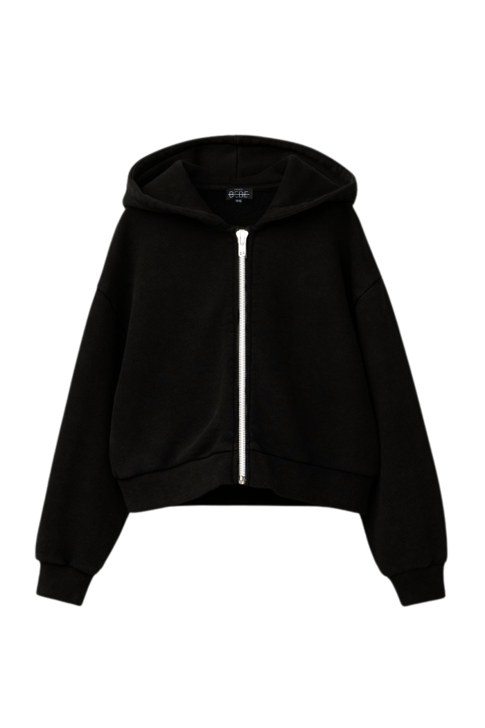 BLUZA Z KAPTUREM NA ZAMEK I’M NOT BEBE BASIC