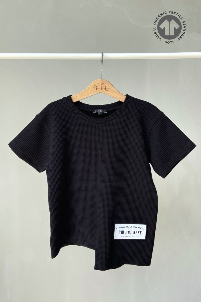 ASYMETRYCZNA KOSZULKA WAFEL - GOTS